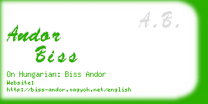 andor biss business card